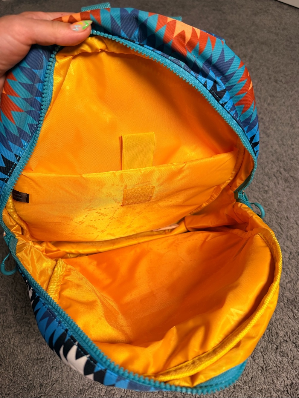 Wrangler Aztec Pattern Mini Backpack - Blue, Orange & Cream - Picture 3 of 4